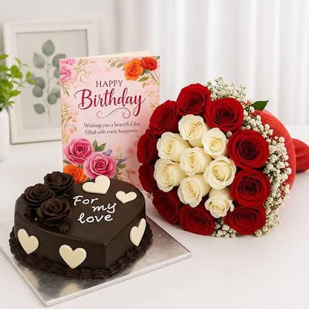 gift flowers cake card