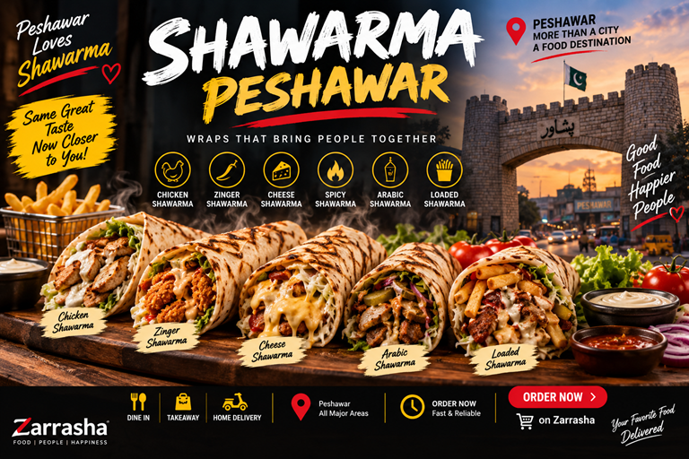 Shawarma Peshawar – Chicken, Zinger, Cheese and Arabic Shawarma Shawarma Peshawar – Chicken, Zinger, Cheese and Arabic Shawarma