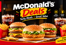 McDonald’s Peshawar: Shami Road & Ring Road Branches, Menu McDonald’s Peshawar burger meal with fries and drink