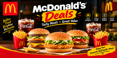 McDonald’s Peshawar burger meal with fries and drink McDonald’s Peshawar burger meal with fries and drink