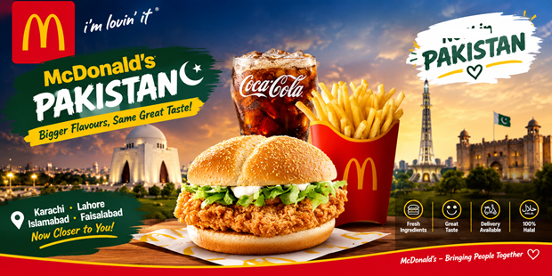 McDonald’s Pakistan_ Bigger Flavours McDonald’s menu Pakistan: burgers, fries and drinks on a tray